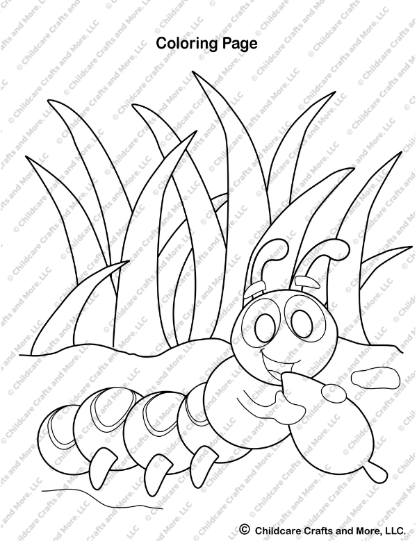 Page　and　More,　Crafts　Caterpillar　–　Childcare　Coloring　Download　LLC